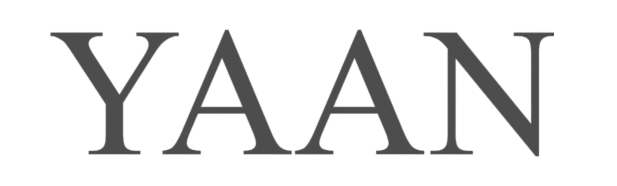 A stylized black and white logo consisting of the text "YAAN" in capital letters.